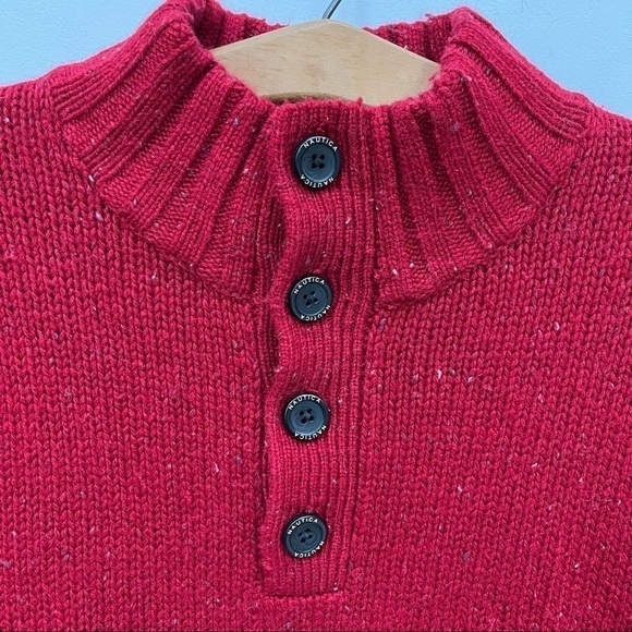 Nautica Wool Blend Maroon Speckled Sweater - Picture 6 of 11